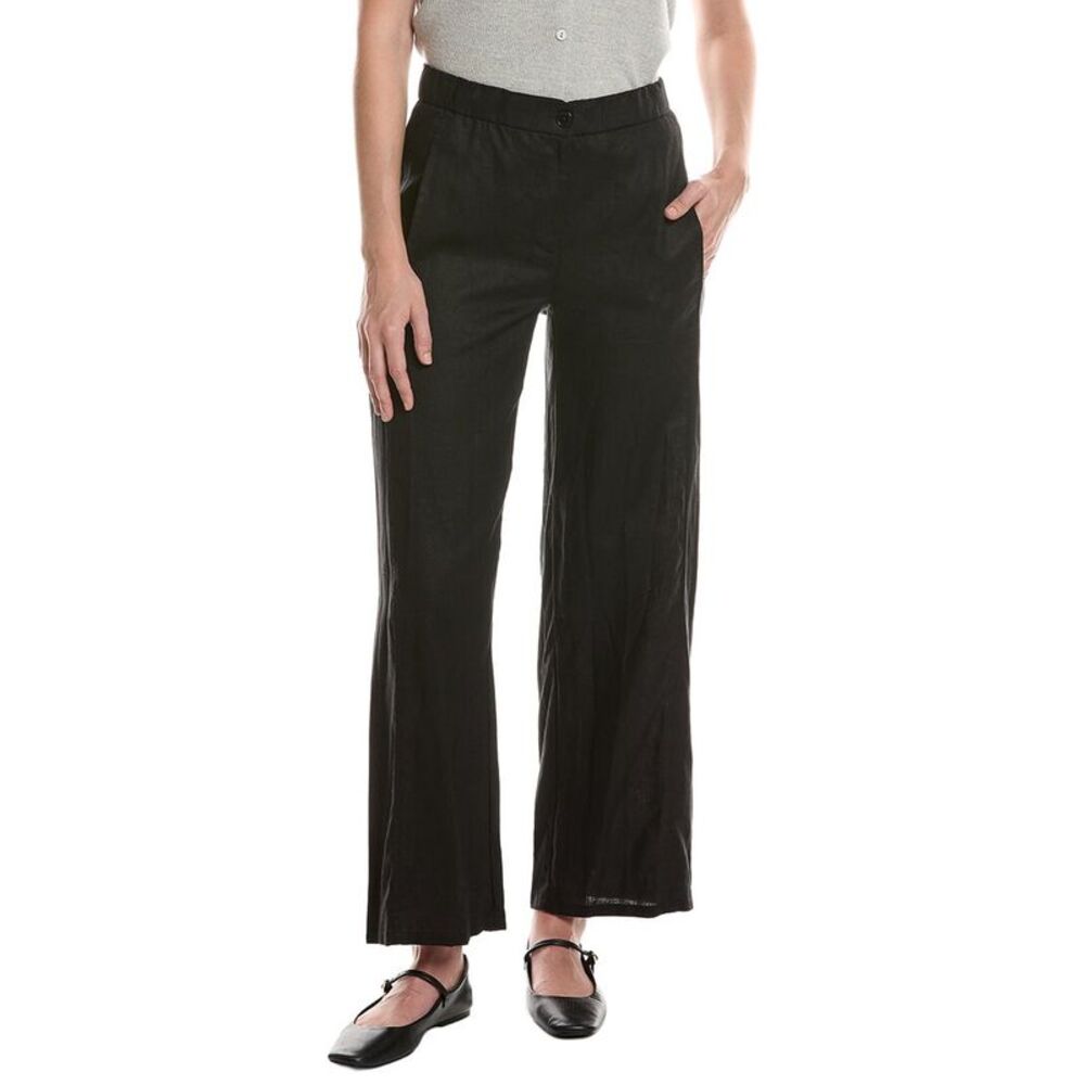 Eileen Fisher Womens Linen Wide Ankle Pant
